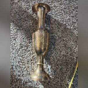 Elegant Vintage 12 Inch Brass Vase